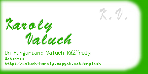 karoly valuch business card